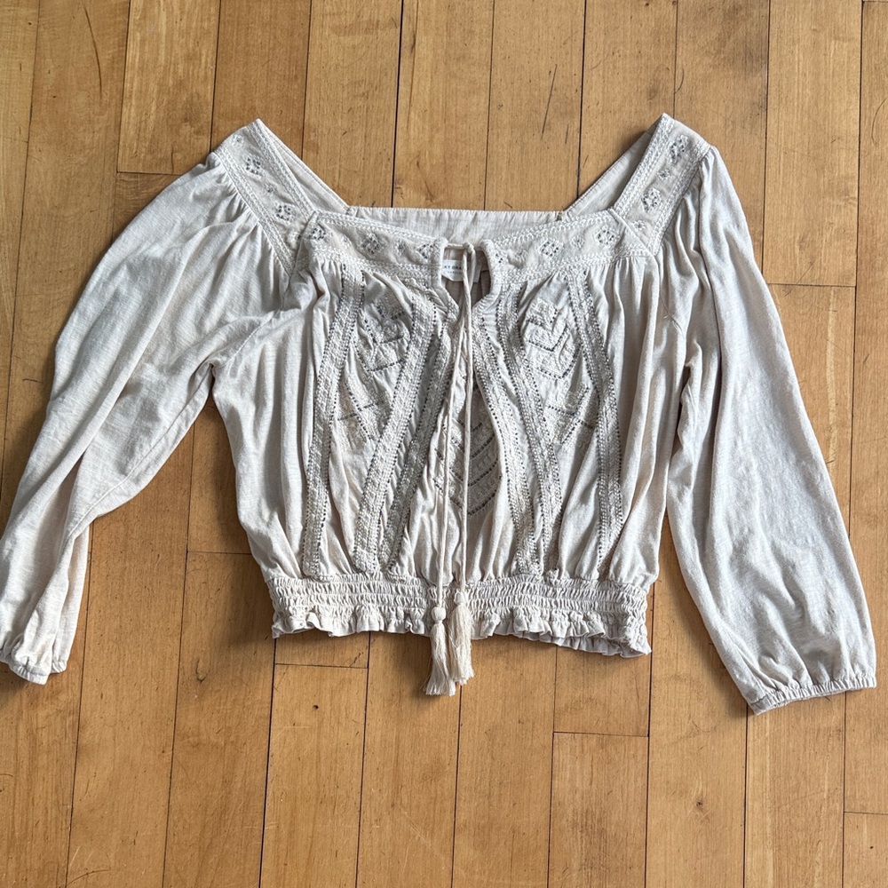 Lucky Brand Cream Boho Blouse